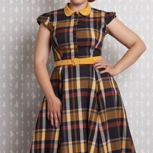 Miss Candyfloss Ulrika-Lee tartan swing dress 3x